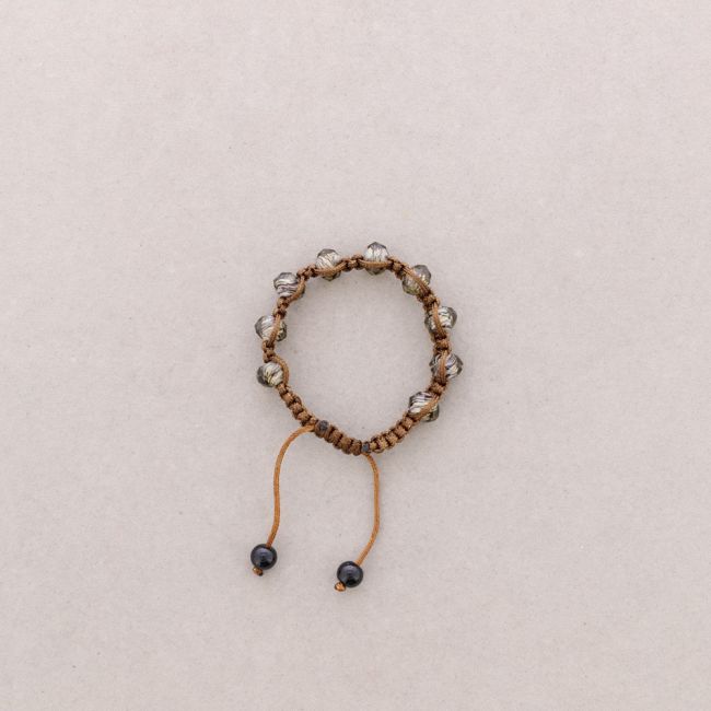 PULSERA MACRAMÉ CRISTALES FACETADOS