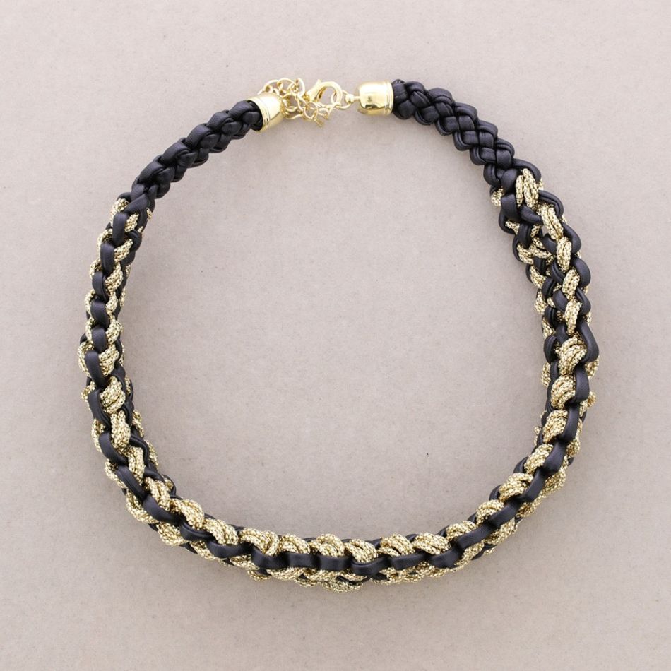 BRAIDED LEATHER CHAIN ??CHOKER