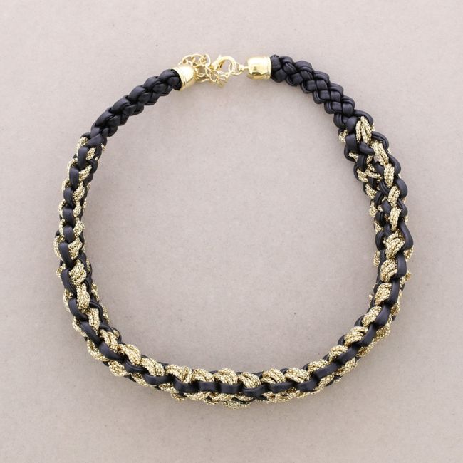 BRAIDED LEATHER CHAIN ??CHOKER