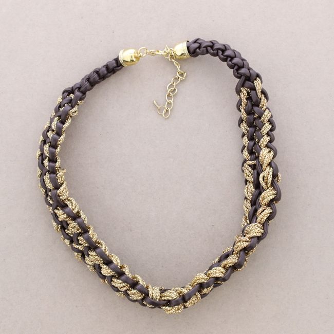 BRAIDED LEATHER CHAIN ??CHOKER