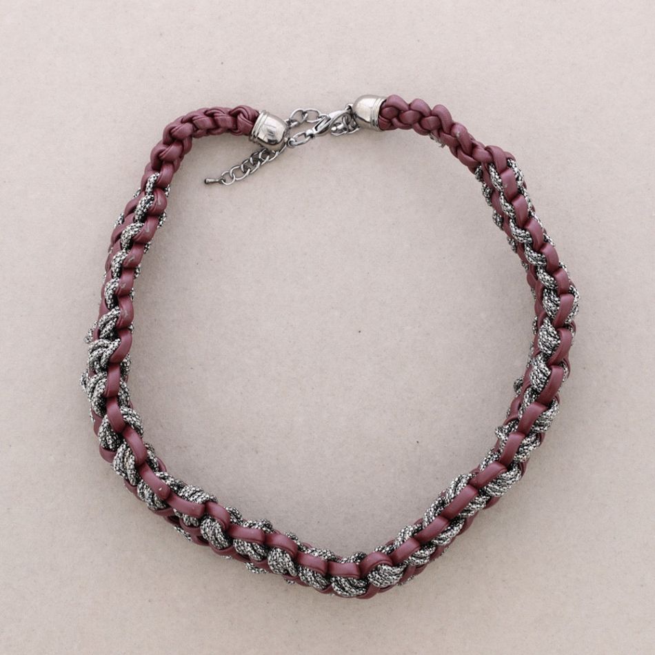 BRAIDED LEATHER CHAIN ??CHOKER