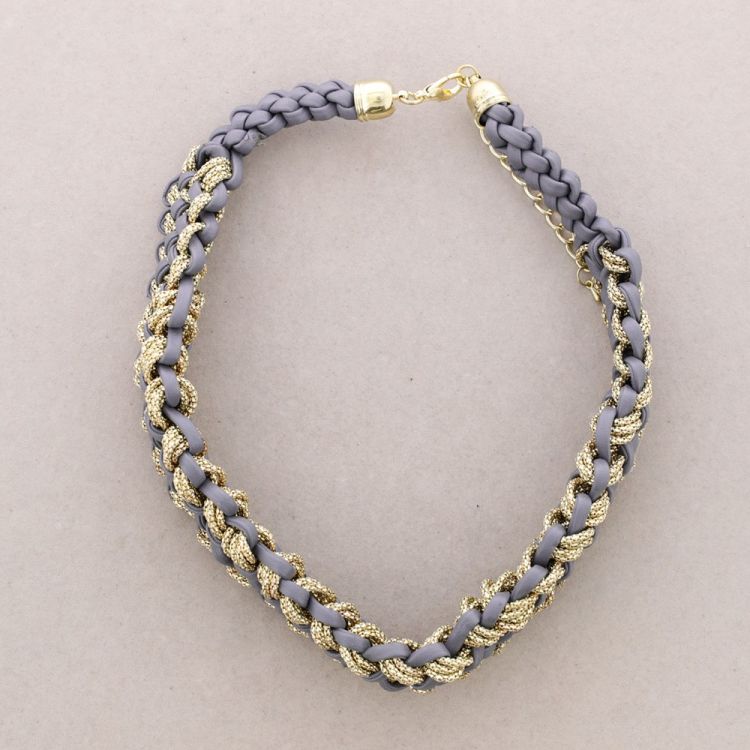 BRAIDED LEATHER CHAIN ??CHOKER 2