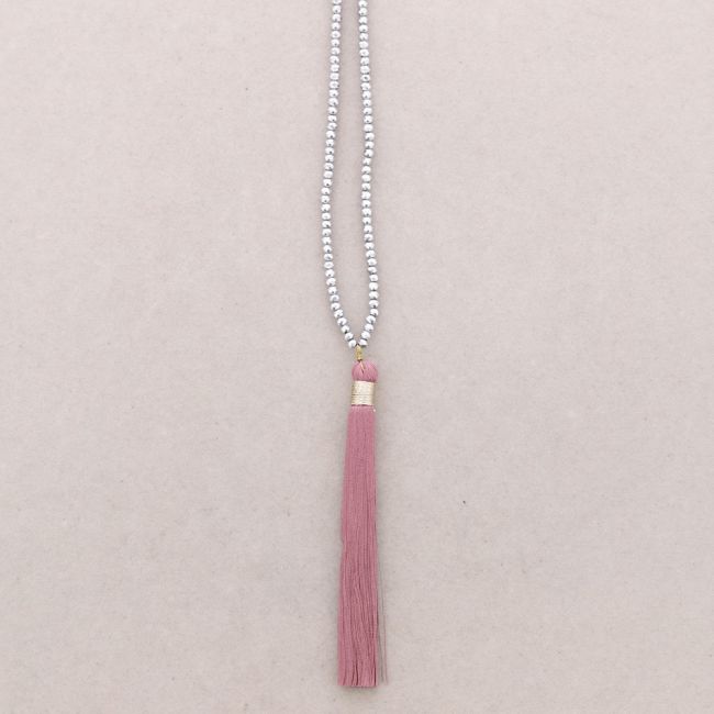 COLLAR LARGO COLGANTE FLECO