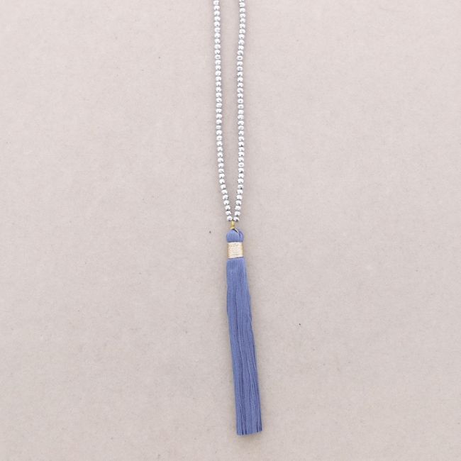 LONG FRINGE PENDANT NECKLACE
