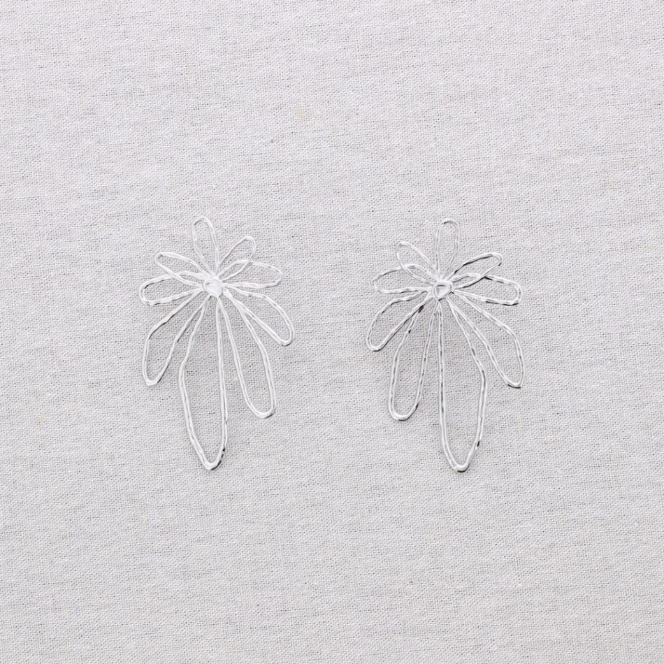 PENDIENTES ACERO FLOR