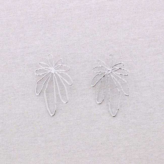 PENDIENTES ACERO FLOR