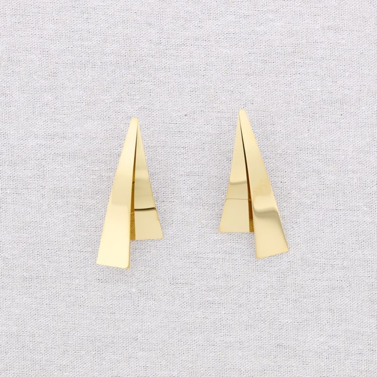 PENDIENTES ACERO DOBLE TRIÁNGULO 2