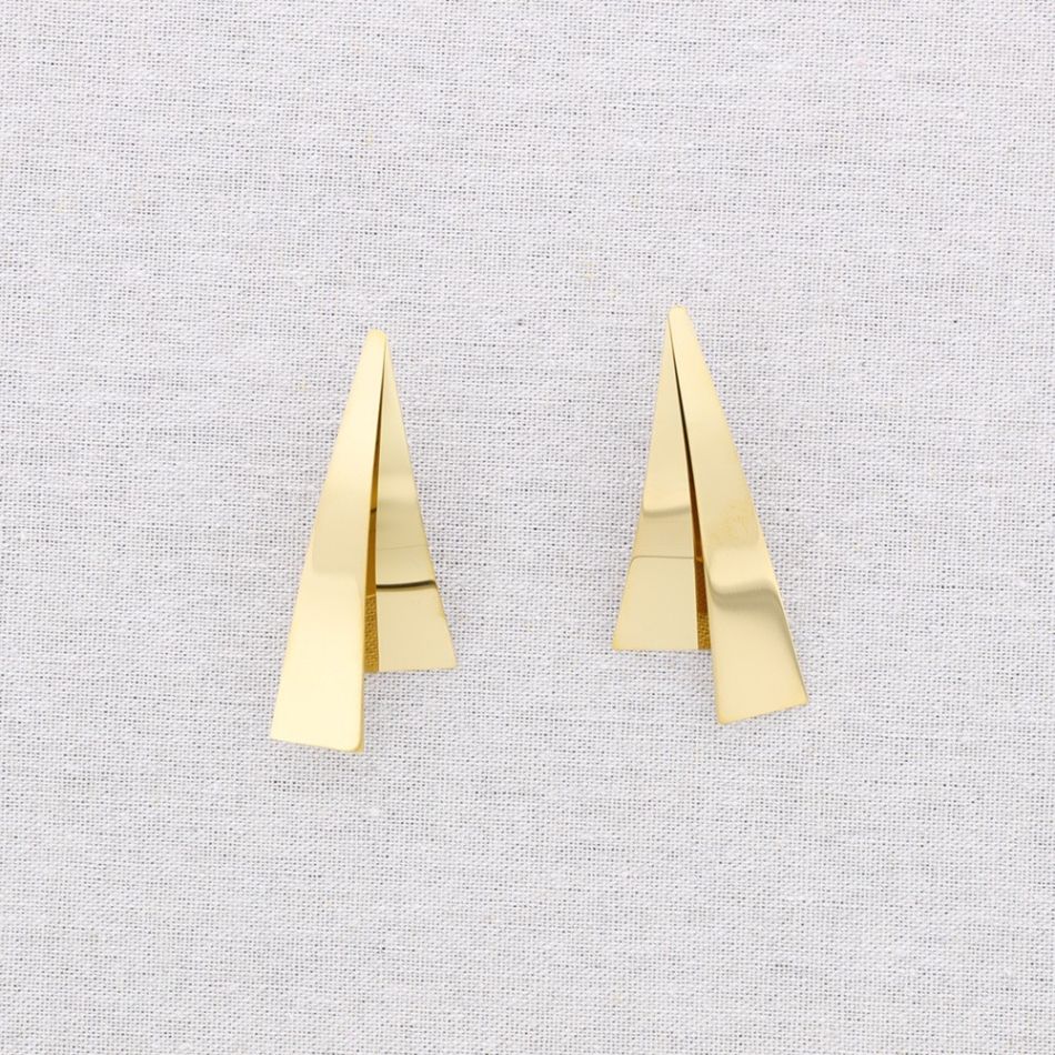 PENDIENTES ACERO DOBLE TRIÁNGULO