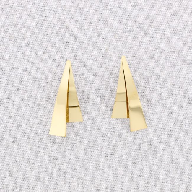 PENDIENTES ACERO DOBLE TRIÁNGULO