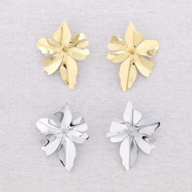PENDIENTES ACERO FLOR