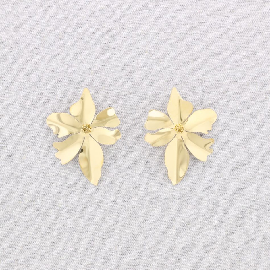 PENDIENTES ACERO FLOR