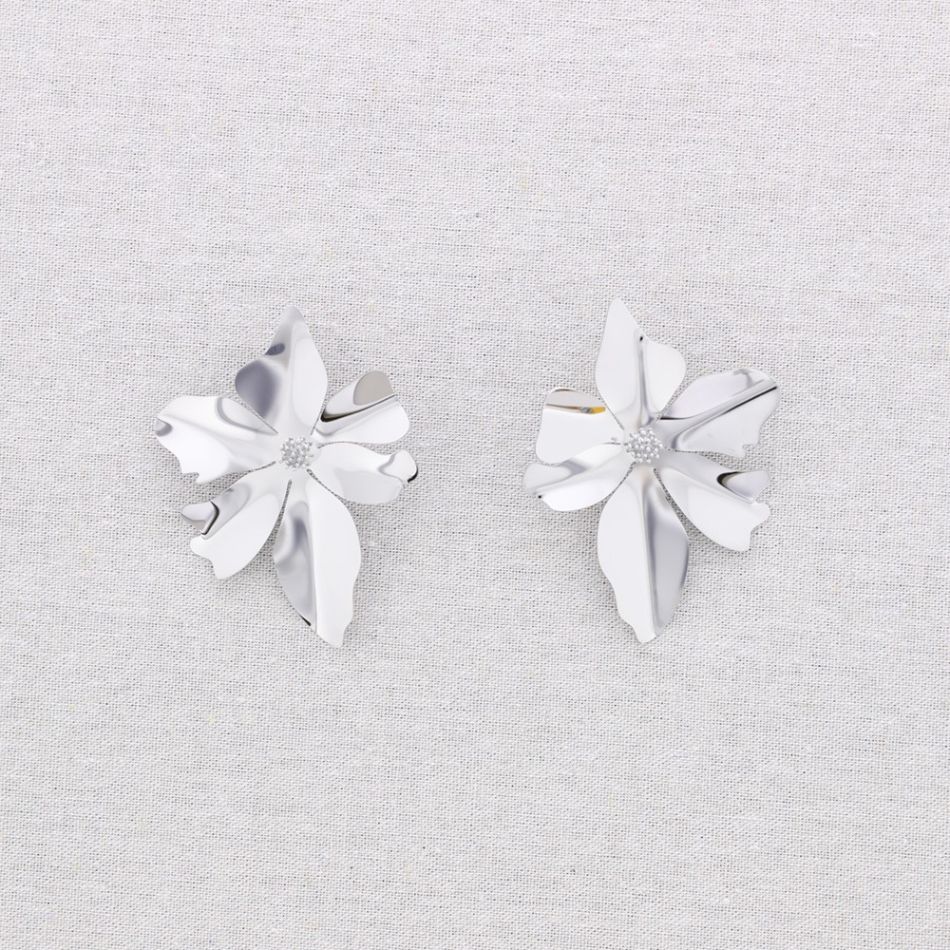 PENDIENTES ACERO FLOR