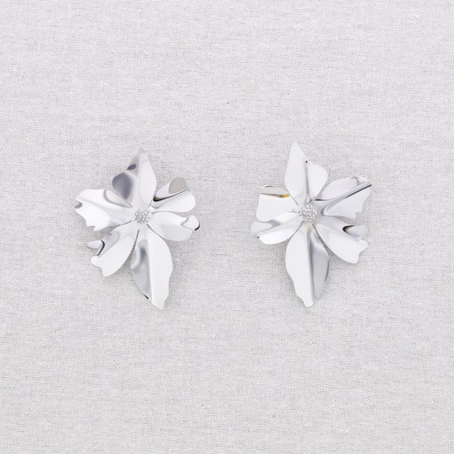 PENDIENTES ACERO FLOR