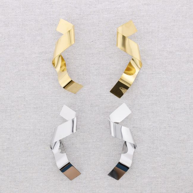 IRREGULAR SHAPE STEEL EARRINGS