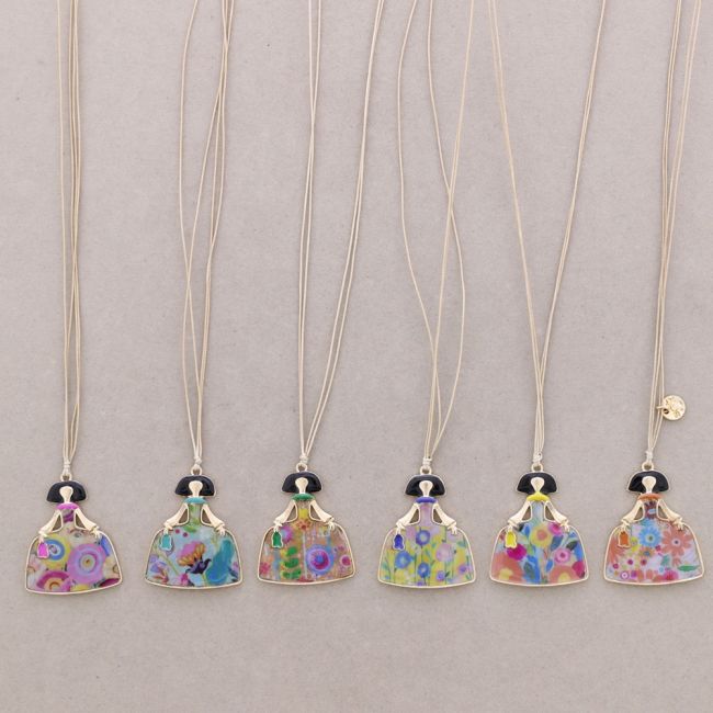 METAL ENAMEL LADY CHOKER
