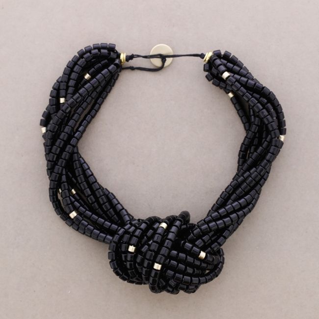 RESIN BEADS KNOT NECKLACE
