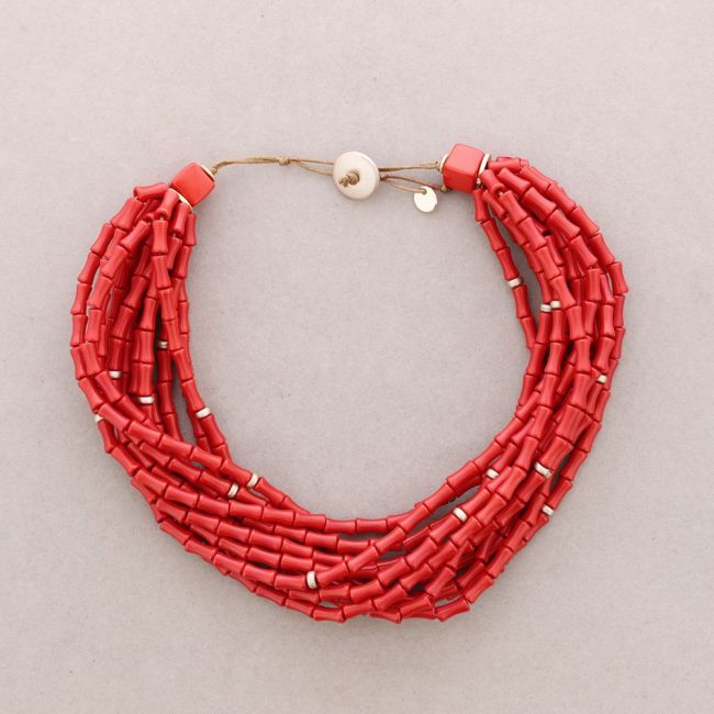 12 ROW RESIN BEADS NECKLACE