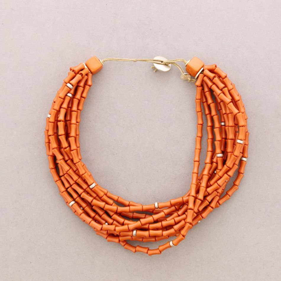12 ROW RESIN BEADS NECKLACE