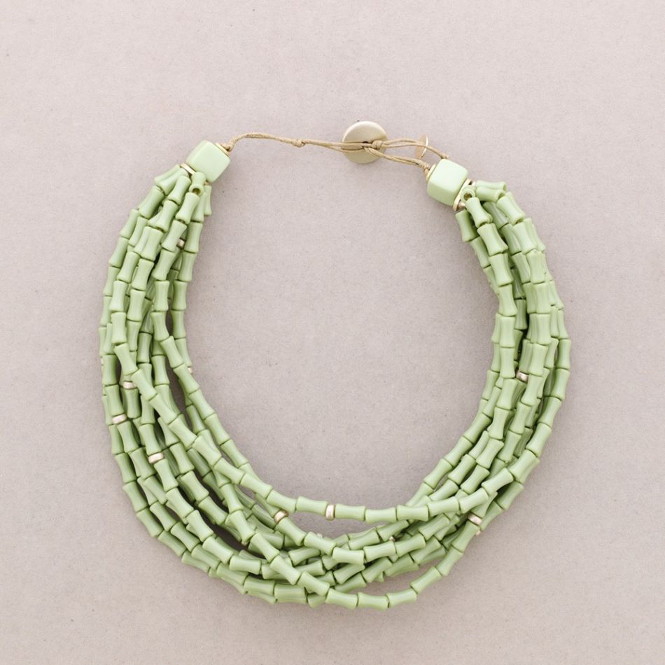 12 ROW RESIN BEADS NECKLACE