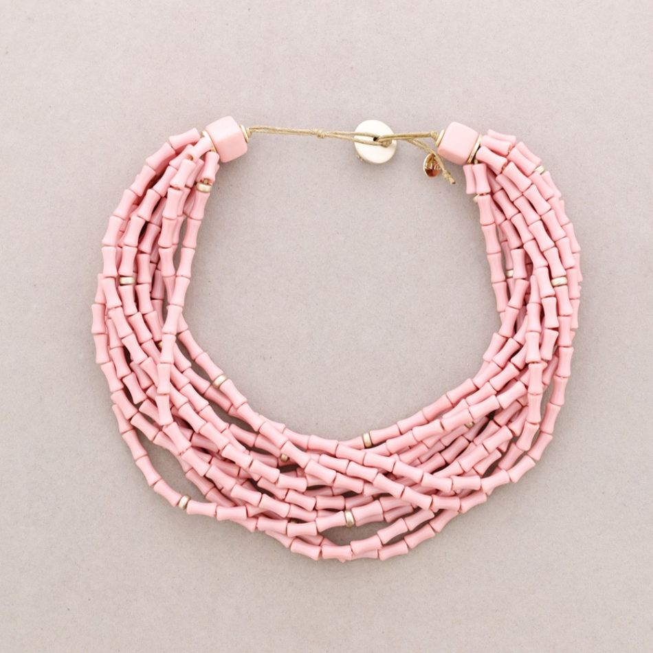 12 ROW RESIN BEADS NECKLACE