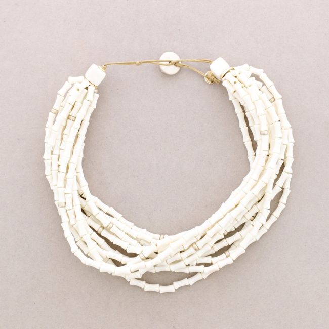 12 ROW RESIN BEADS NECKLACE