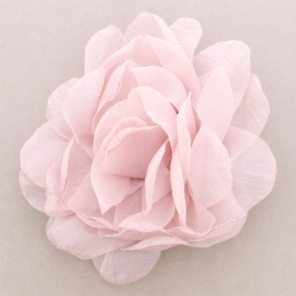 DOUBLE LAYER GLITTER FABRIC FLOWER BROOCH 20CM