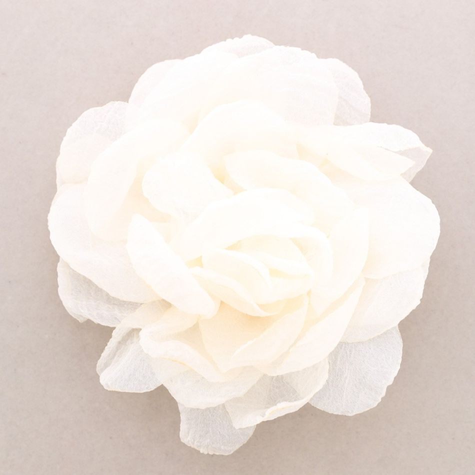 BROCHE FLOR TELA BRILLO DOBLE CAPA 20CM