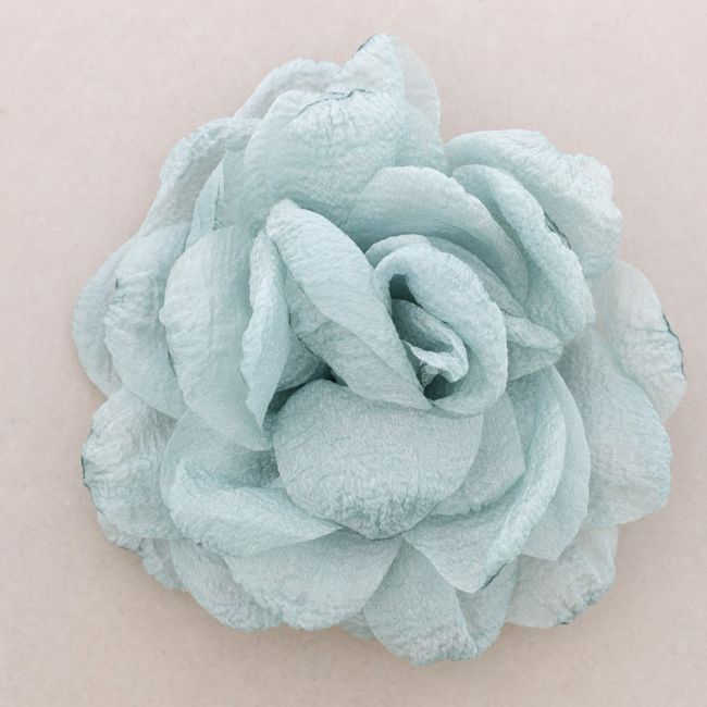 BROCHE FLOR TELA BRILLO DOBLE CAPA 20CM