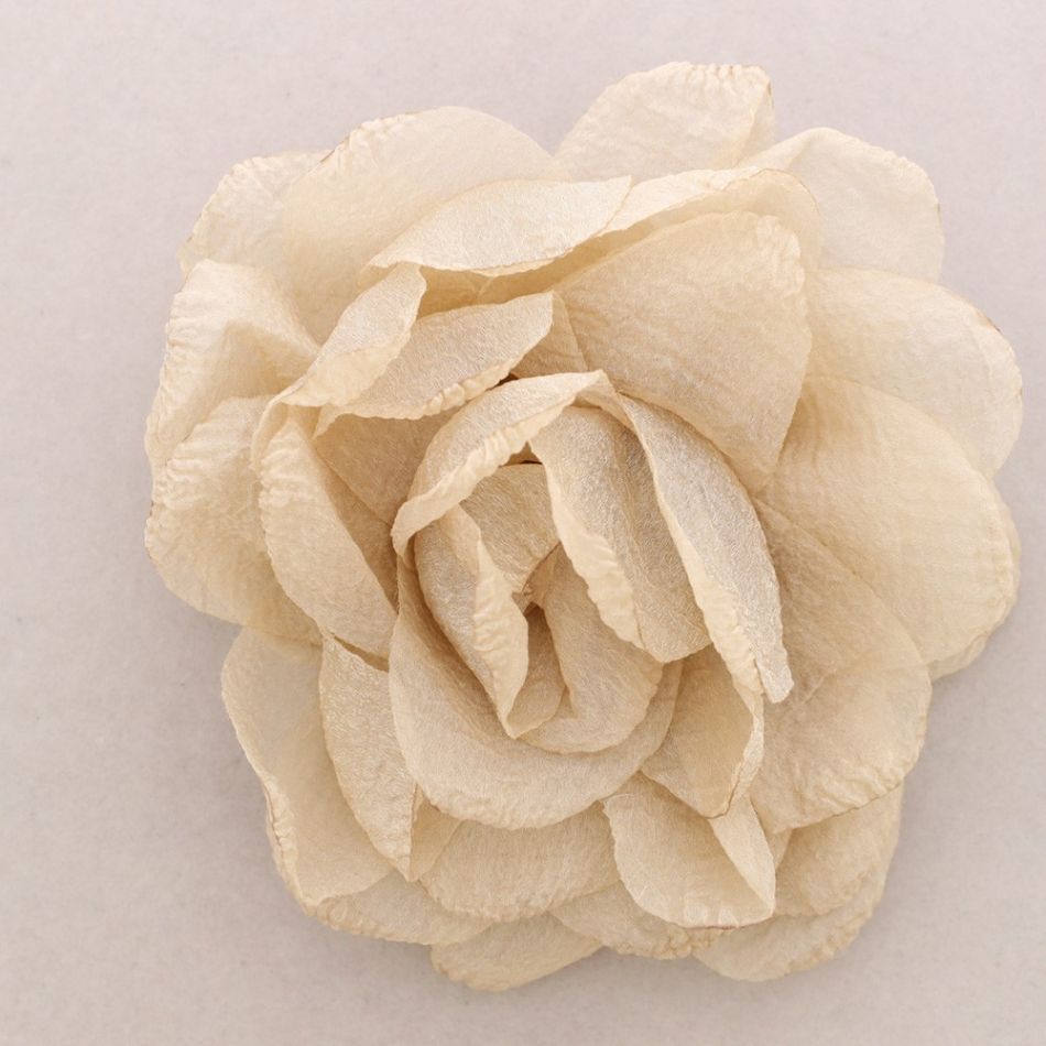 DOUBLE LAYER GLITTER FABRIC FLOWER BROOCH 20CM
