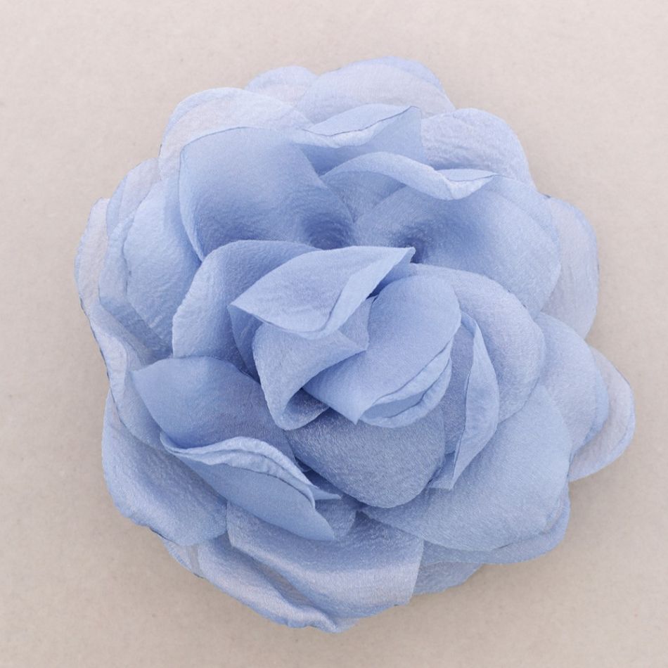 DOUBLE LAYER GLITTER FABRIC FLOWER BROOCH 20CM