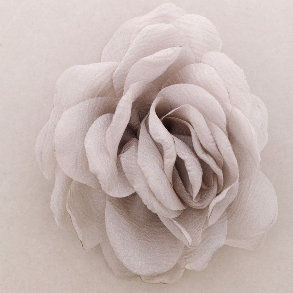 DOUBLE LAYER GLITTER FABRIC FLOWER BROOCH 20CM