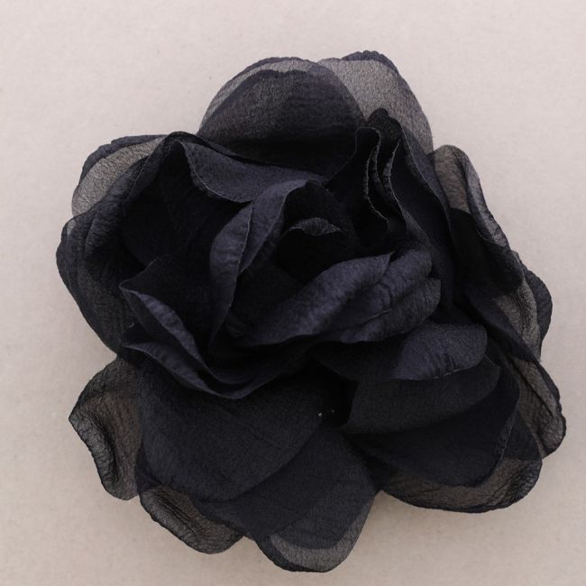DOUBLE LAYER GLITTER FABRIC FLOWER BROOCH 20CM
