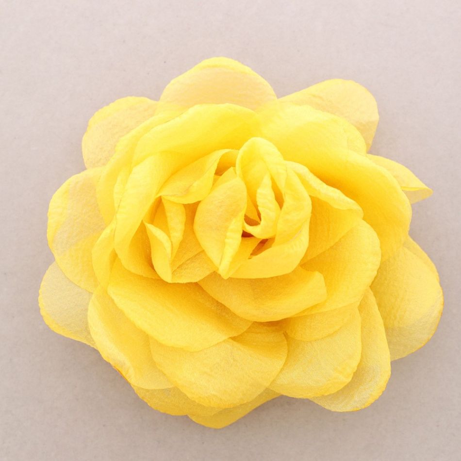 BROCHE FLOR TELA BRILLO DOBLE CAPA 20CM