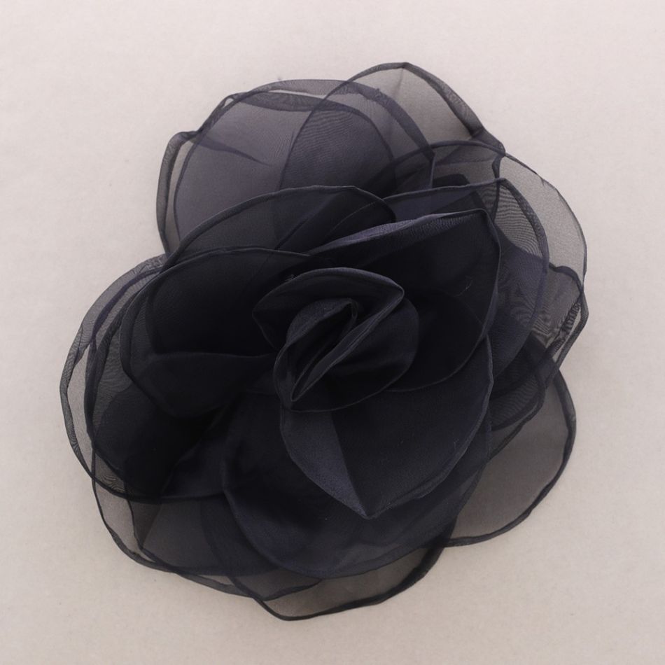 BROCHE FLOR TELA GASA BRILLO 28CM