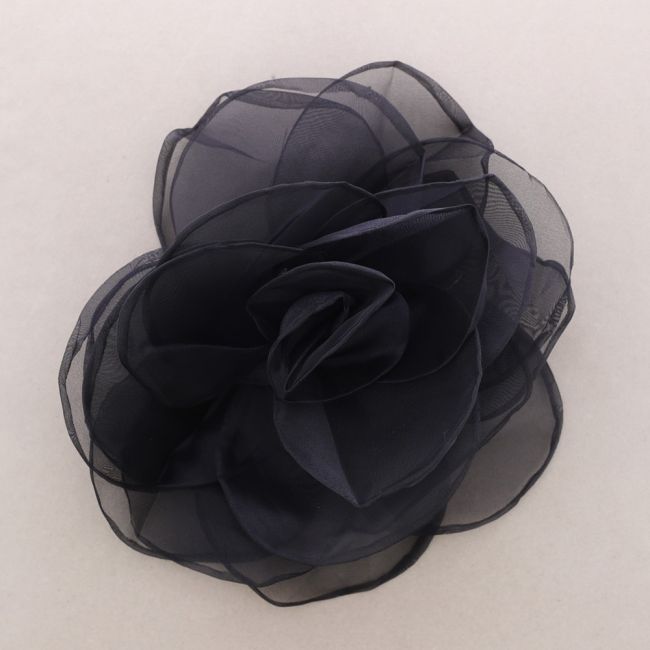 BROCHE FLOR TELA GASA BRILLO 28CM