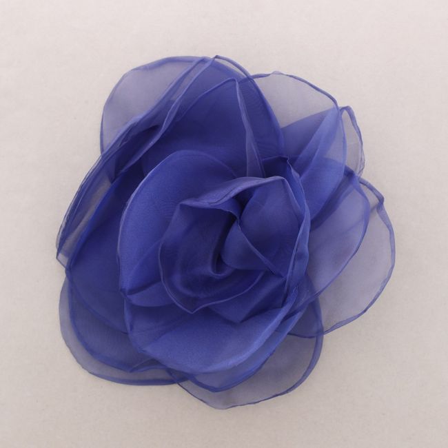 BROCHE FLOR TELA GASA BRILLO 28CM