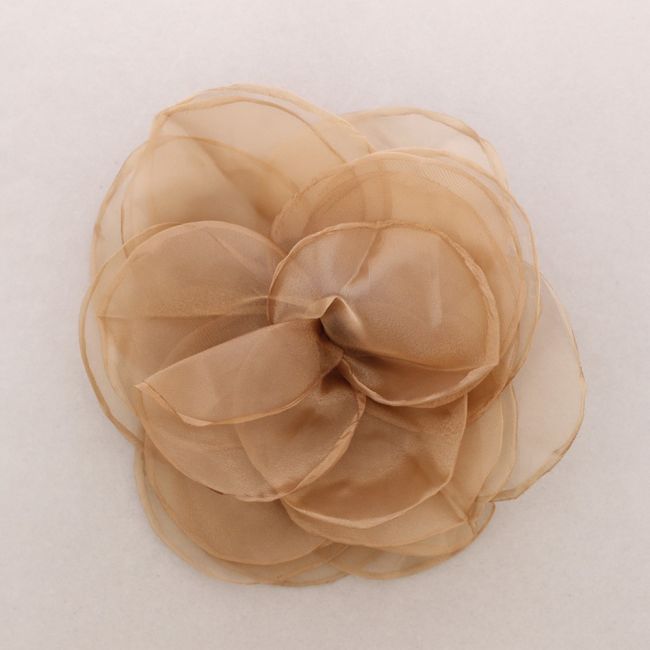 BROCHE FLOR TELA GASA BRILLO 28CM