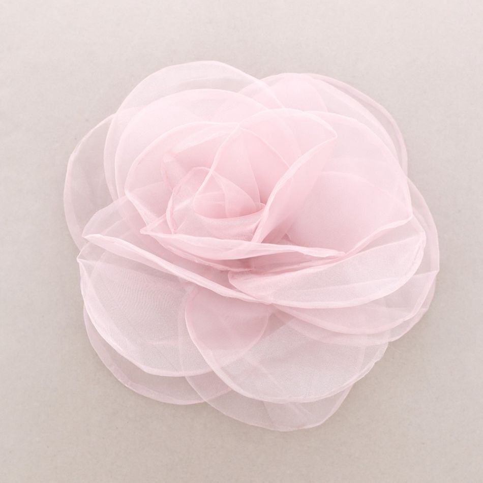 BROCHE FLOR TELA GASA BRILLO 28CM