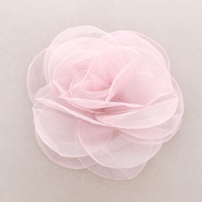 BROCHE FLOR TELA GASA BRILLO 28CM
