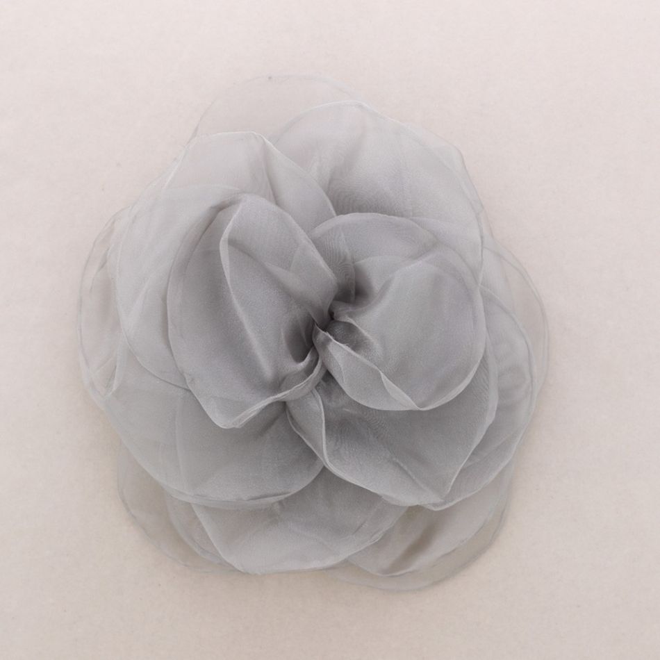 BROCHE FLOR TELA GASA BRILLO 28CM