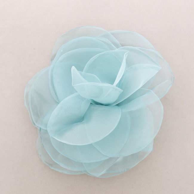 BROCHE FLOR TELA GASA BRILLO 28CM