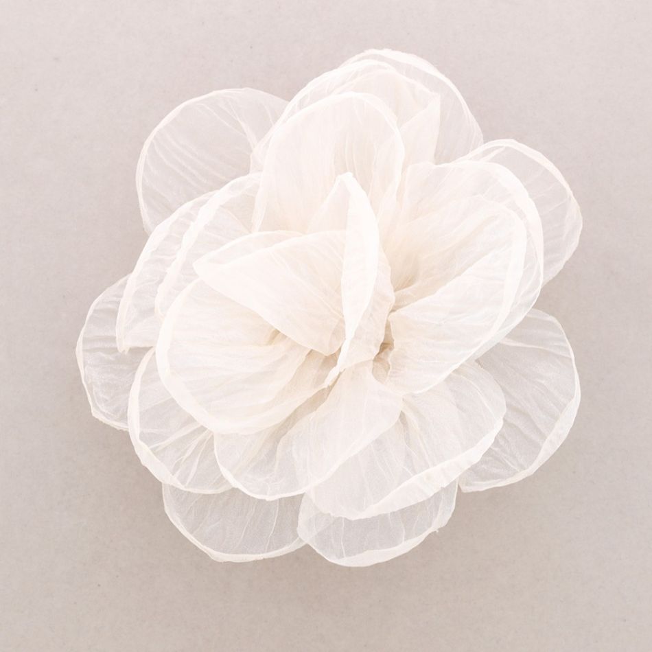 BROCHE FLOR TELA BRILLO 22CM