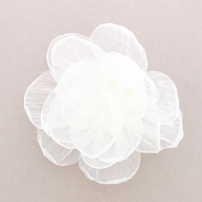 BROCHE FLOR TELA BRILLO 22CM