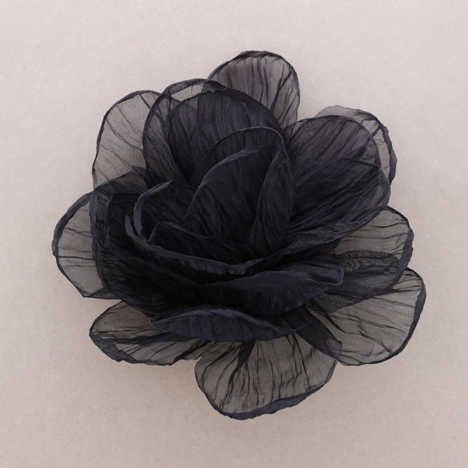 BROCHE FLOR TELA BRILLO 22CM