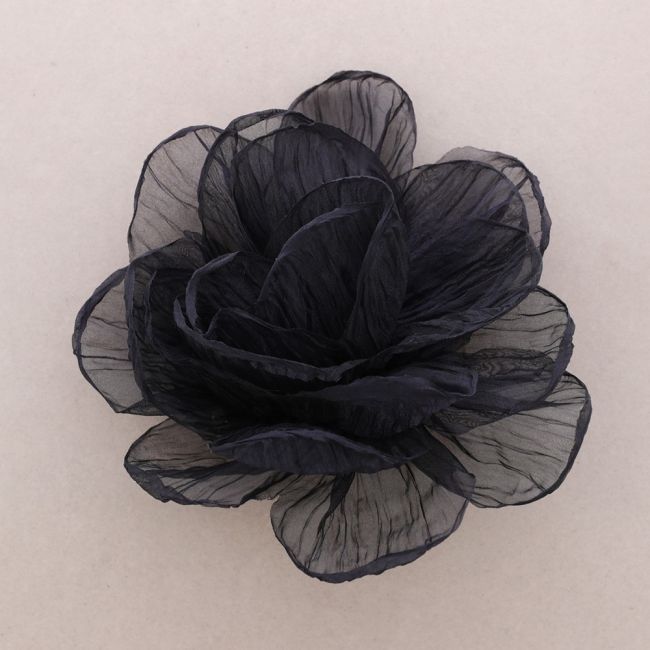 BROCHE FLOR TELA BRILLO 22CM