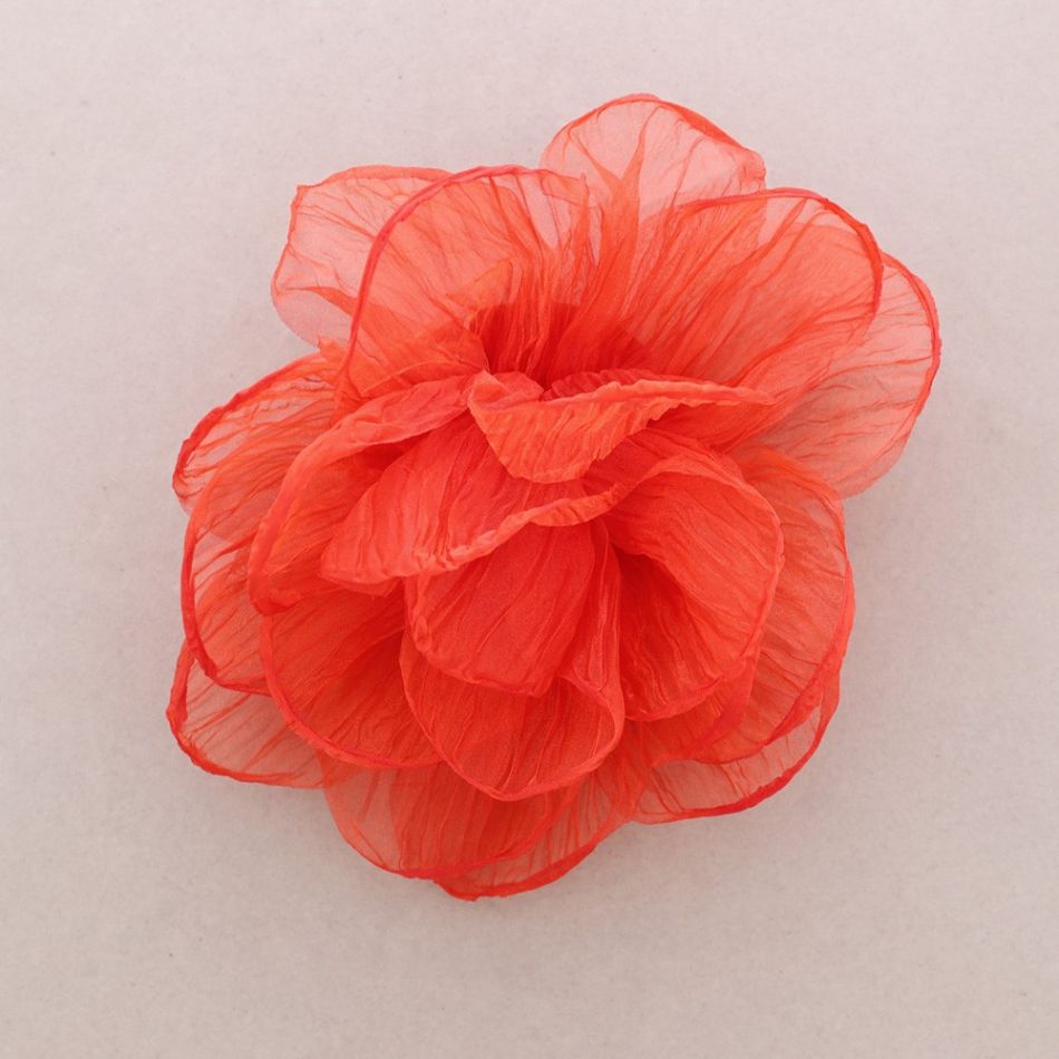 BROCHE FLOR TELA BRILLO 22CM