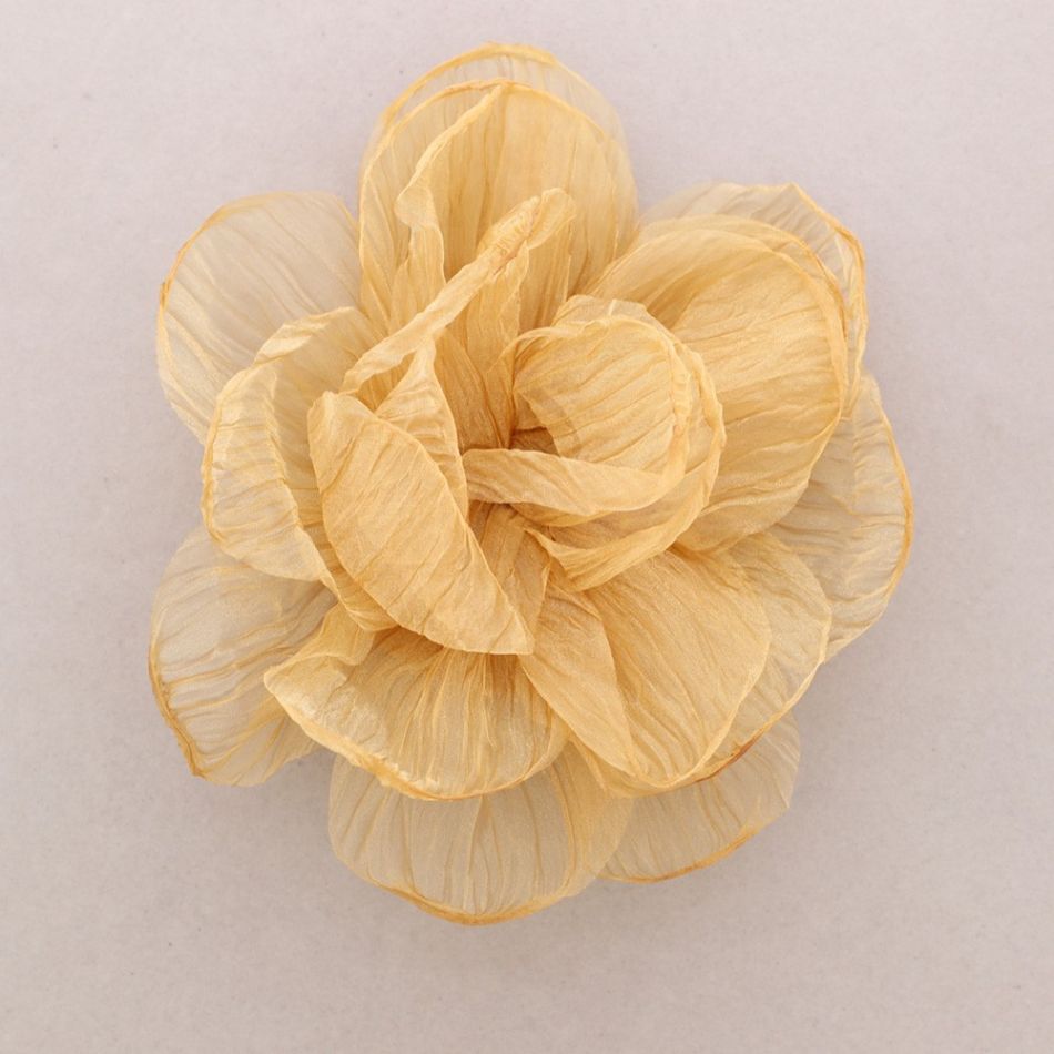 BROCHE FLOR TELA BRILLO 22CM