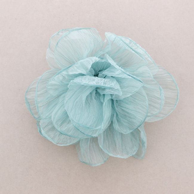 BROCHE FLOR TELA BRILLO 22CM