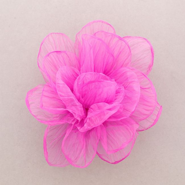 BROCHE FLOR TELA BRILLO 22CM