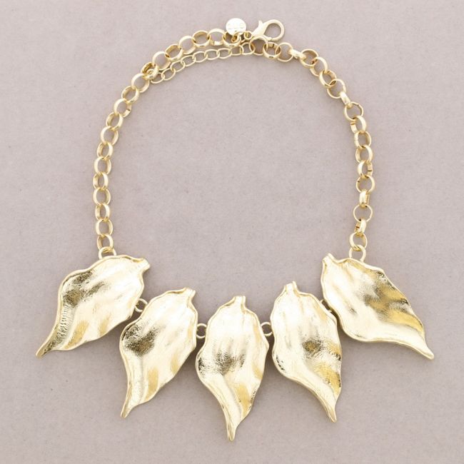 METAL LEAF PENDANT CHOKER
